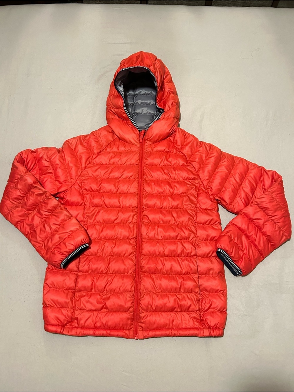 Uniqlo Kids Bright Red Hooded Quilted Puffer Jacket